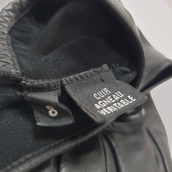 Chanel Black Leather Mittens - Size 8 - Picture 5 of 10